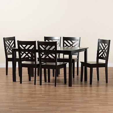 Baxton Studio Ani Dining Table & Chair 7-piece Set