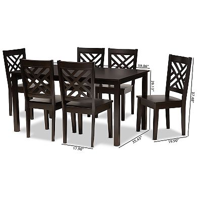Baxton Studio Ani Dining Table & Chair 7-piece Set