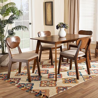 Baxton Studio Damara Dining Table & Chair 5-piece Set