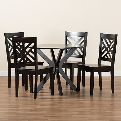 Baxton Studio Ela Dining Table & Chair 5-piece Set