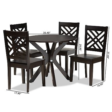 Baxton Studio Ela Dining Table & Chair 5-piece Set