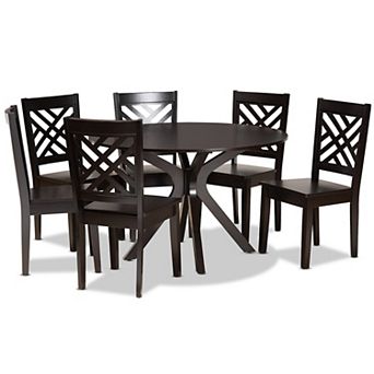 Baxton Studio Ela Dining Table & Chair 7 pc Set