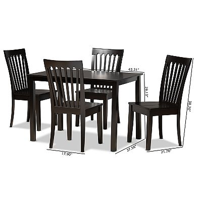 Baxton Studio Erion Dining Chair & Table 5-piece Set