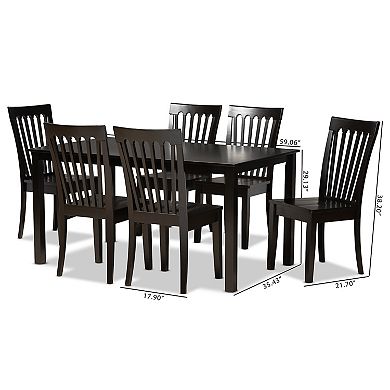 Baxton Studio Erion Dining Chair & Table 7-piece Set