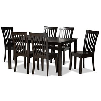 Baxton Studio Erion Dining Chair & Table 7 pc Set