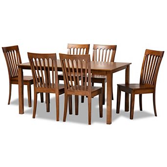 Baxton Studio Erion Dining Chair & Table 7 pc Set