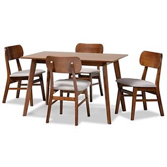 Baxton Studio Euclid Dining Table & Chair 5 pc Set