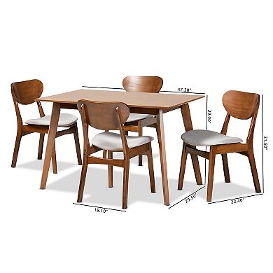 Baxton Studio Katya Dining Table & Chair 5-piece Set