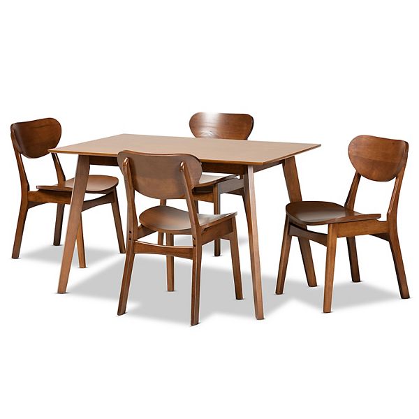 Baxton Studio Katya Dining Table & Chair 5-piece Set