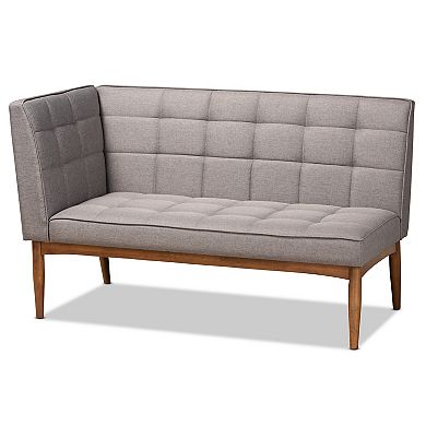 Baxton Studio Sanford Dining Table & Nook Bench 3-piece Set