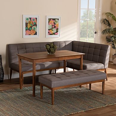 Baxton Studio Sanford Dining Table & Benches 4-piece Set