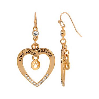 1928 Open Heart Live Love Rescue Earrings