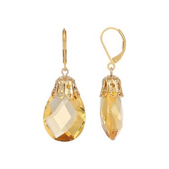 1928 Gold Tone Briolette Drop Earrings