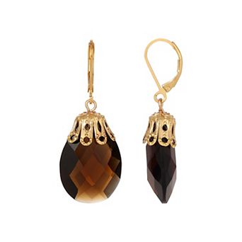 1928 Gold Tone Briolette Drop Earrings