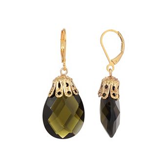 1928 Gold Tone Briolette Drop Earrings