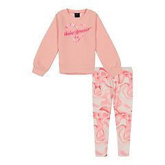 Champion Girls Classic Script Fleece Crew and Essential Joggers Active Set,  2-Piece, Sizes 2T-6X 