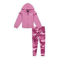 Under Armour Little Girls Spotted Halftone Quarter-Zip Fleece Pullover and  Leggings Set