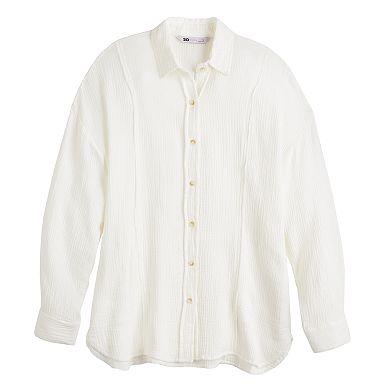 Juniors' SO® Oversized Tunic Shirt