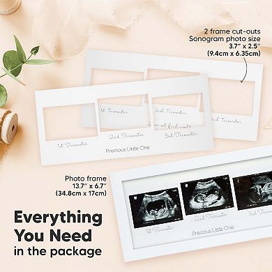 KeaBabies Trio Baby Sonogram Picture Frame, Baby Ultrasound Picture Frames for New Mom, Baby Nursery
