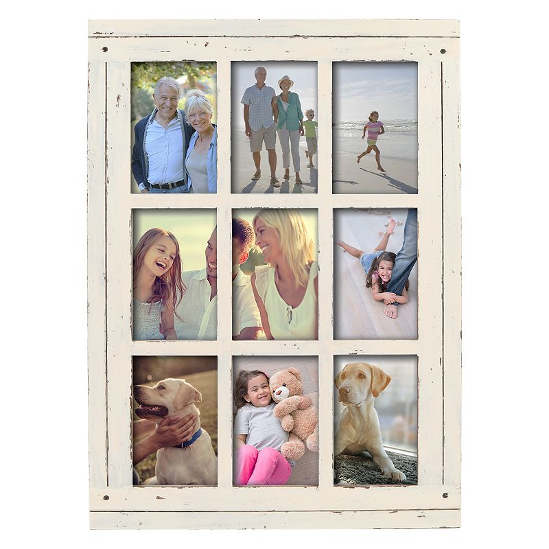 New View 9-opening Homestead Collage Distressed Frame, White