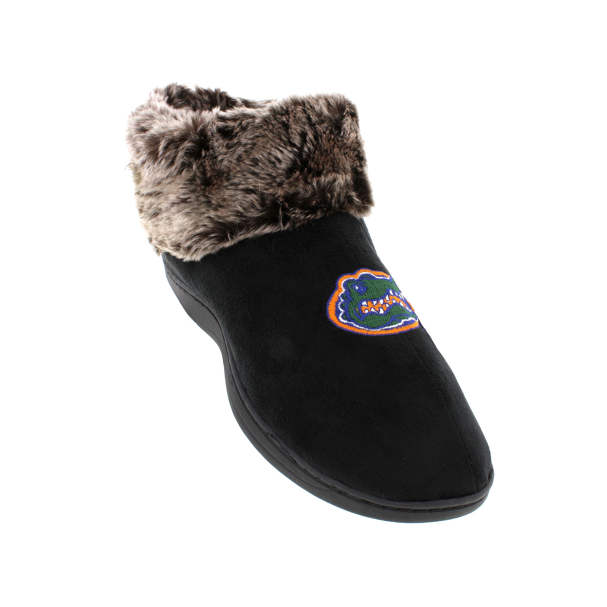Florida Gators Womens Faux Fur Boot Slippers, Size: Small, Black