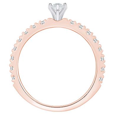 Alyson Layne 14k Gold 1/2 Carat T.W. Diamond Marquise-Cut Embellished Band Engagement Ring