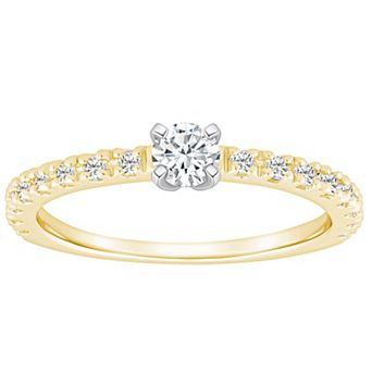 Alyson Layne 14k Gold 1/2 Carat T.W. Diamond Round Cut Embellished Band Engagement Ring