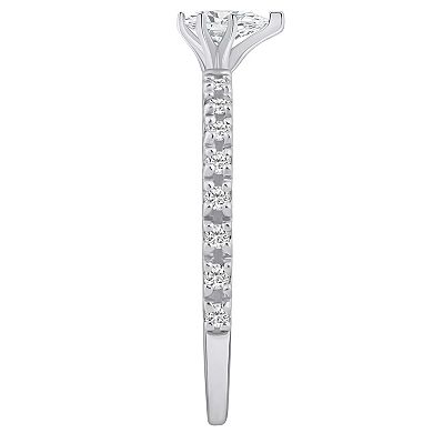 Alyson Layne 14k Gold 1/2 Carat T.W. Diamond Pear Shape Embellished Band Engagement Ring