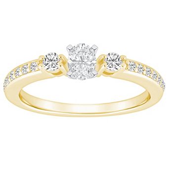 Alyson Layne 14k Gold 1/2 Carat T.W. Diamond Oval Cut Engagement Ring