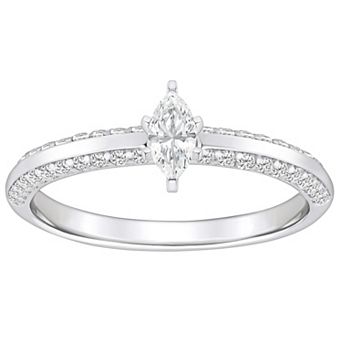 Alyson Layne 14k Gold 3/5 Carat T.W. Diamond Marquise Pave & Polished Band Engagement Ring
