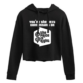 Juniors' The Price Is Right "You're The Next Contestant" Cropped Hoodie