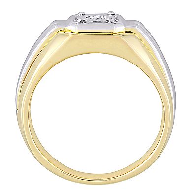 Stella Grace Men's Two Tone Sterling Silver 1/10 Carat T.W. Diamond Fashion Ring