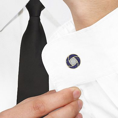 Stella Grace Men's Two Tone Sterling Silver Lab-Created Sapphire & 1/3 Carat T.W. Diamond Cuff Links