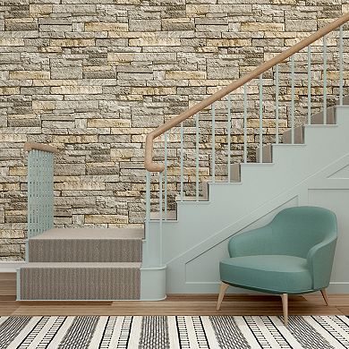 Superfresco Faux Ledgestone & Terracotta Removable Wallpaper