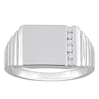 Men's Stella Grace Sterling Silver 1/10 Carat T.W. Diamond Fashion Ring