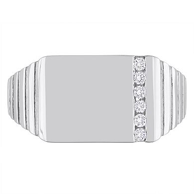 Men's Stella Grace Sterling Silver 1/10 Carat T.W. Diamond Fashion Ring