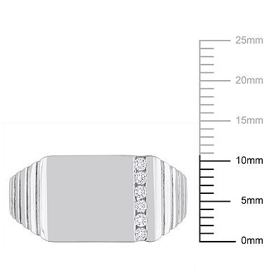 Men's Stella Grace Sterling Silver 1/10 Carat T.W. Diamond Fashion Ring