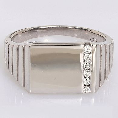 Men's Stella Grace Sterling Silver 1/10 Carat T.W. Diamond Fashion Ring
