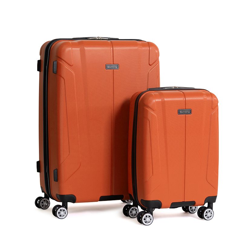 Ben Sherman Derby 2-Piece Hardside Spinner Luggage Set, Orange, 2 Pc Set