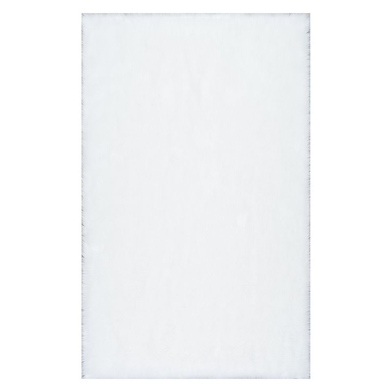 nuLoom Rodolfo Faux Sheepskin Shag Area Rug, White, 7.5X9.5 Ft