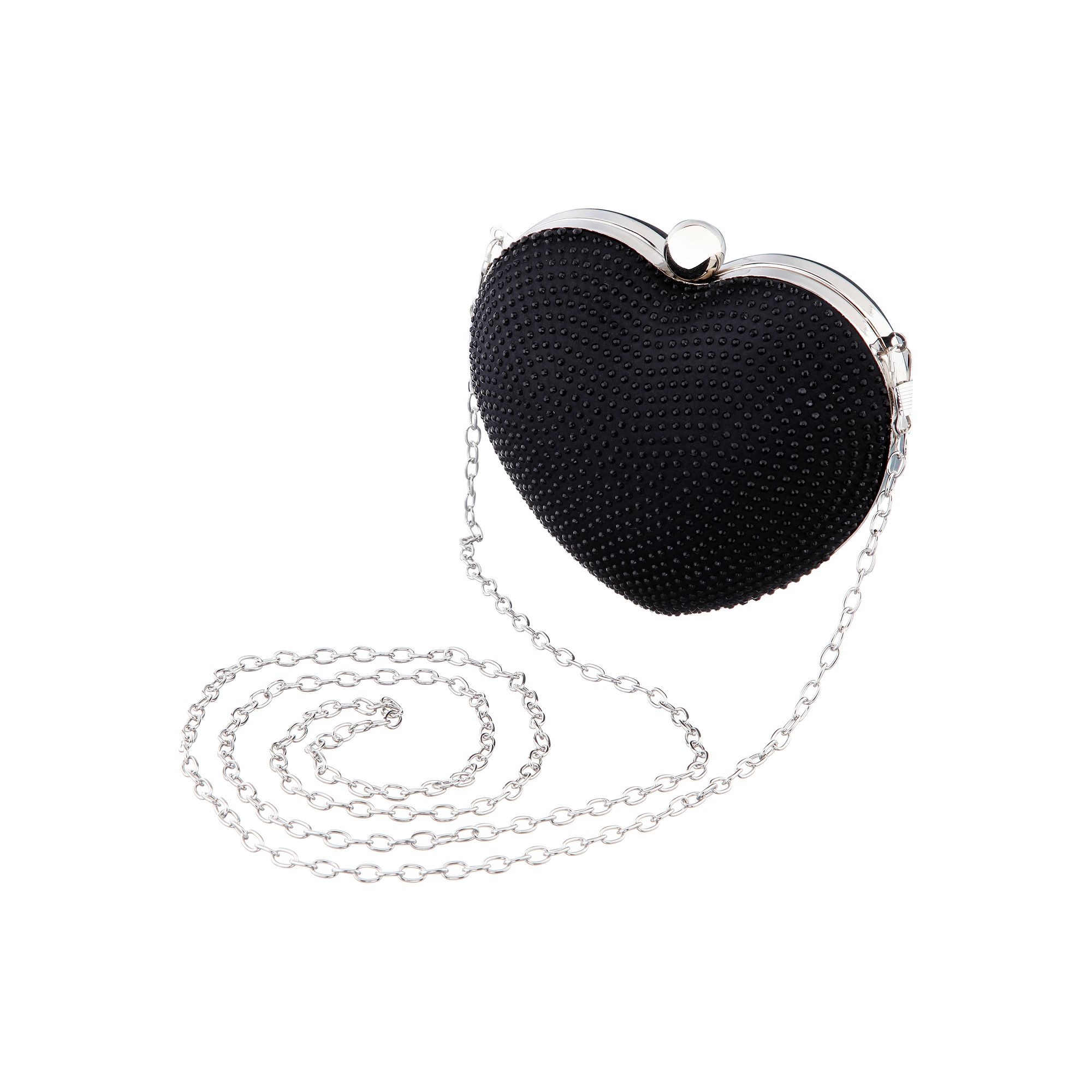 N by Nina M-Cupid Heart Clutch Bag, Black