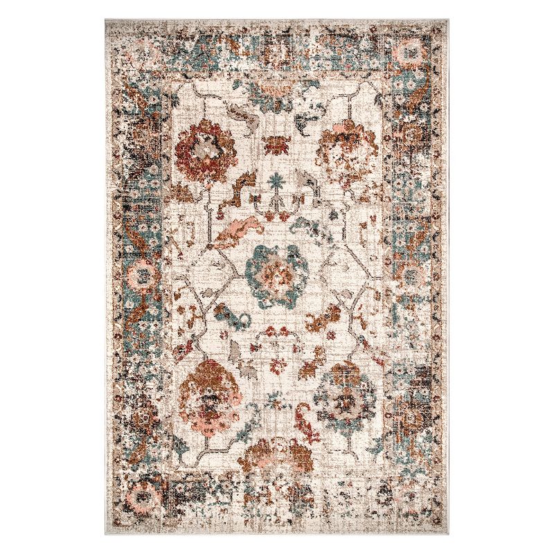 nuLoom Cecil Vintage Floral Area Rug, Beig/Green, 9X12 Ft