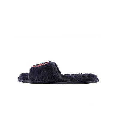 Women's FOCO Navy Boston Red Sox Rhinestone Fuzzy Slippers