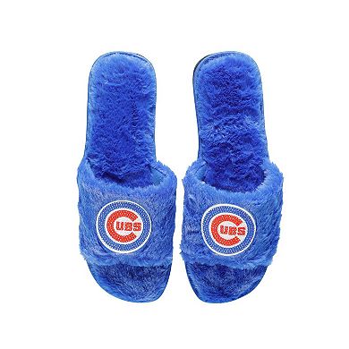 Women's FOCO Royal Chicago Cubs Rhinestone Fuzzy Slippers