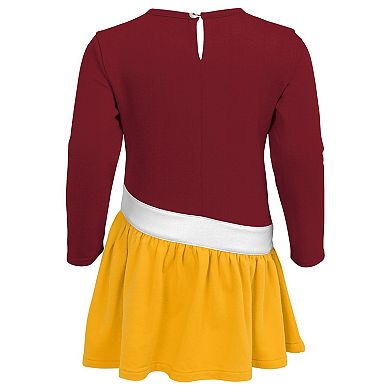 Girls Infant Burgundy/Gold Washington Commanders Heart to Heart Jersey Tri-Blend Dress