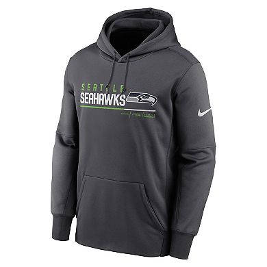 Men's Nike Anthracite Seattle Seahawks Prime Logo Name Split Pullover Hoodie