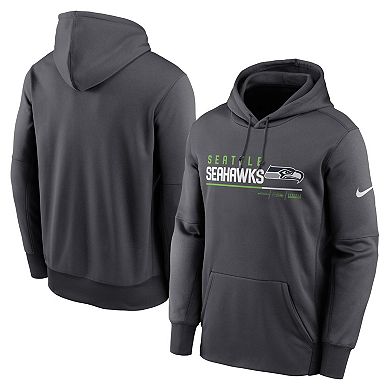 Men's Nike Anthracite Seattle Seahawks Prime Logo Name Split Pullover Hoodie
