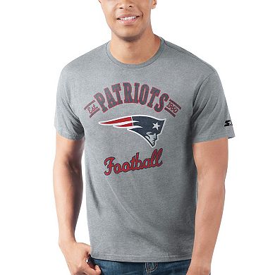 Men's Starter Heathered Gray New England Patriots Prime Time T-Shirt