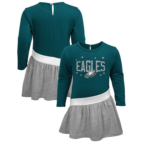 Girls Toddler Philadelphia Eagles Green Too Cute Tri-Blend Short Sleeve  Dress