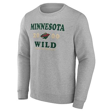 Men's Fanatics Branded Heather Charcoal Minnesota Wild Fierce Competitor Pullover Sweatshirt
